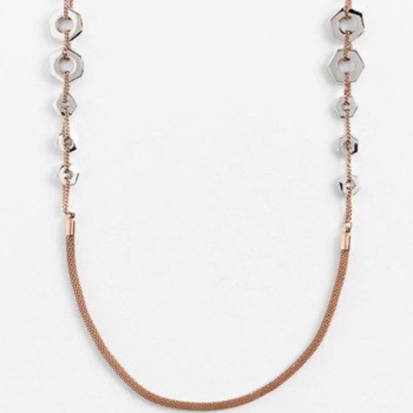MARC BY MARC JACOBS 'Bolts' Long Station Necklace Rose Gold - Picture 1 of 3